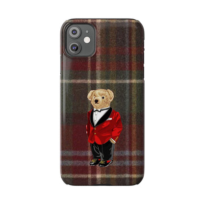 Dapper Bear Plaid Phone Case - Classic Tartan Polo Bear Design iPhone Cases