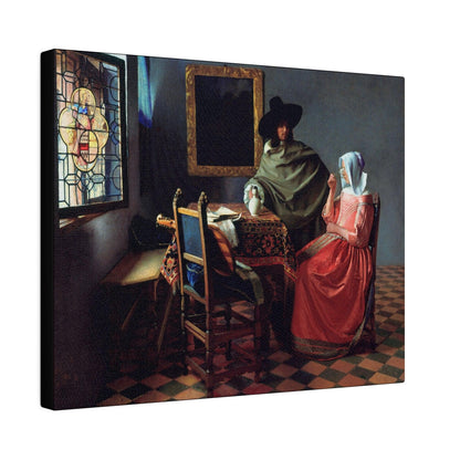 The Wine Glass by Johannes Vermeer circa 1658 to 1660 famous painting on a Matte Canvas Stretched 0.75