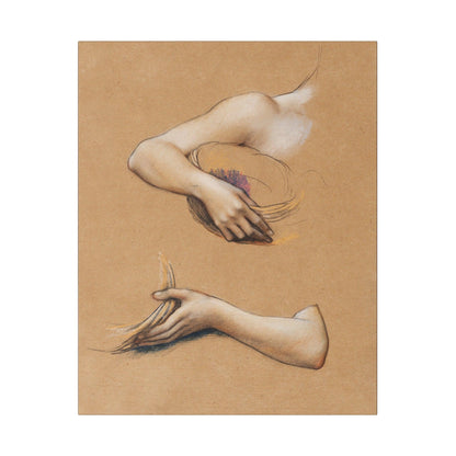 Study of Arms for The Cadence of Autumn (1905) by Evelyn De Morgan - Matte Canvas, Stretched, 0.75"