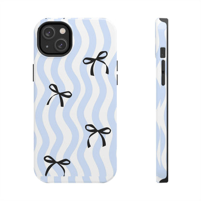 Bowtiful Blue Wavy Bliss Tough iPhone Cases