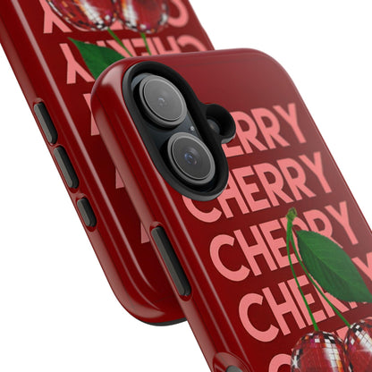 Cherries Disco Inspo iPhone Cases in Cherry Red