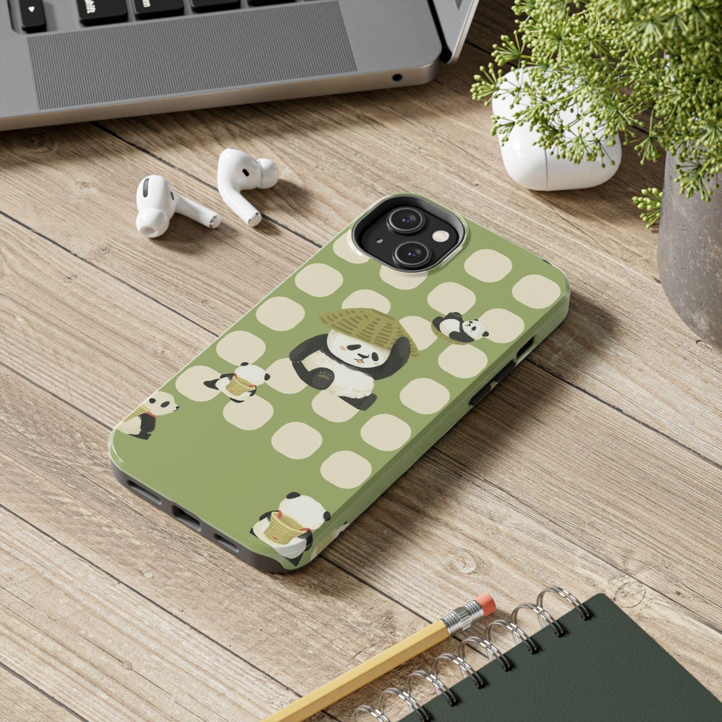 Bamboo Basket Pandas iPhone Cases