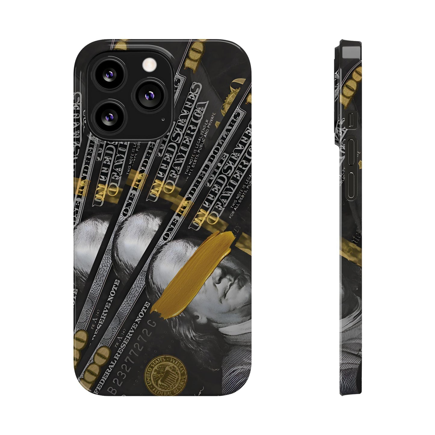 100 US Dollar Slim iPhone Case in Black & Gold - SMARTHOMEGOODIES