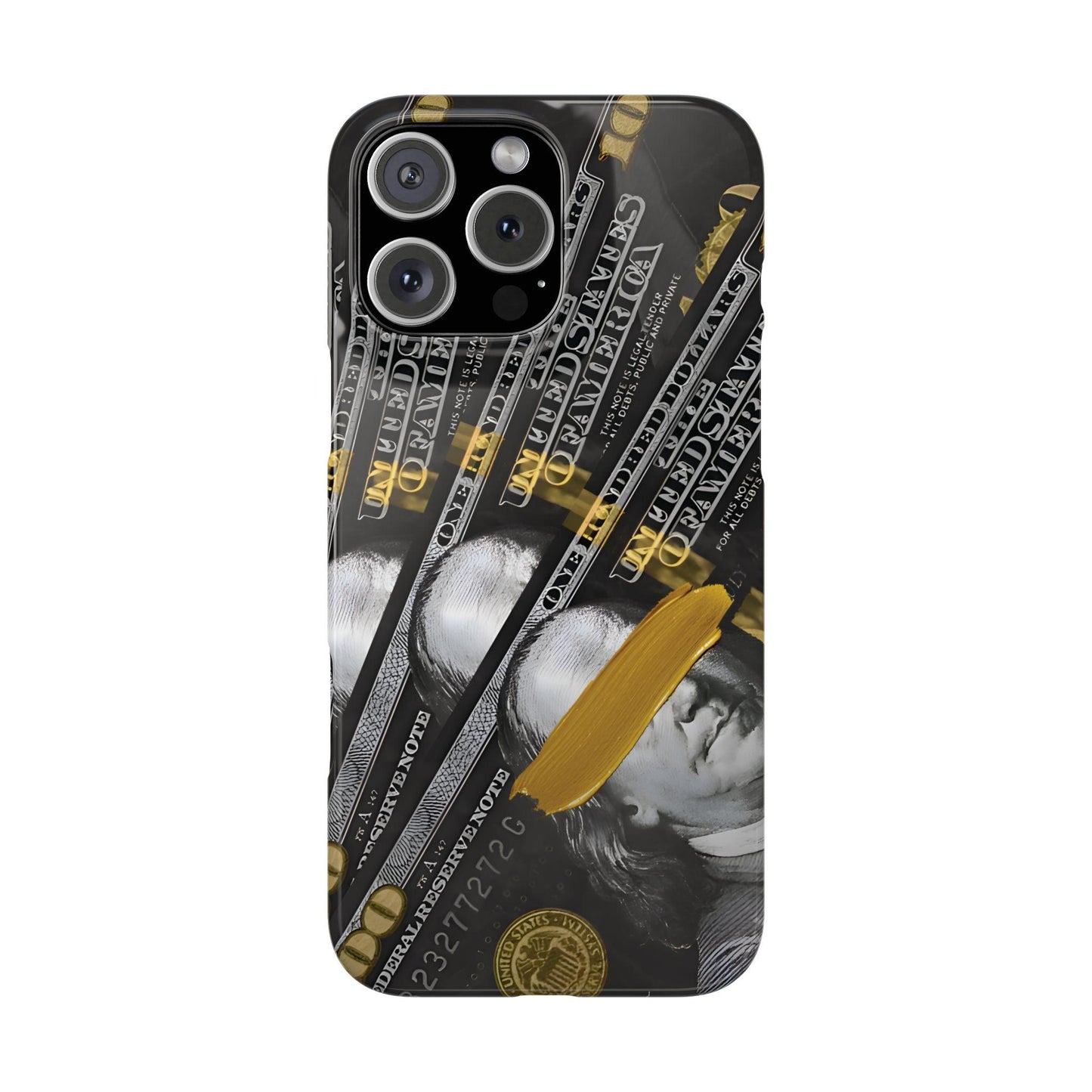 100 US Dollar Slim iPhone Case in Black & Gold - SMARTHOMEGOODIES