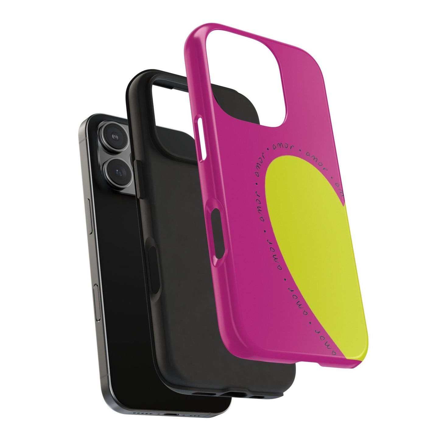 Amor Neon Heart Tough iPhone Cases