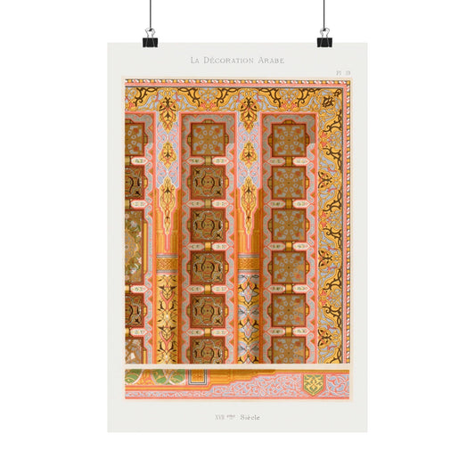 Arabic interior lithograph plate number 59 Emile Prisses dAvennes La Decoration Arabe on a Matte Vertical Poster