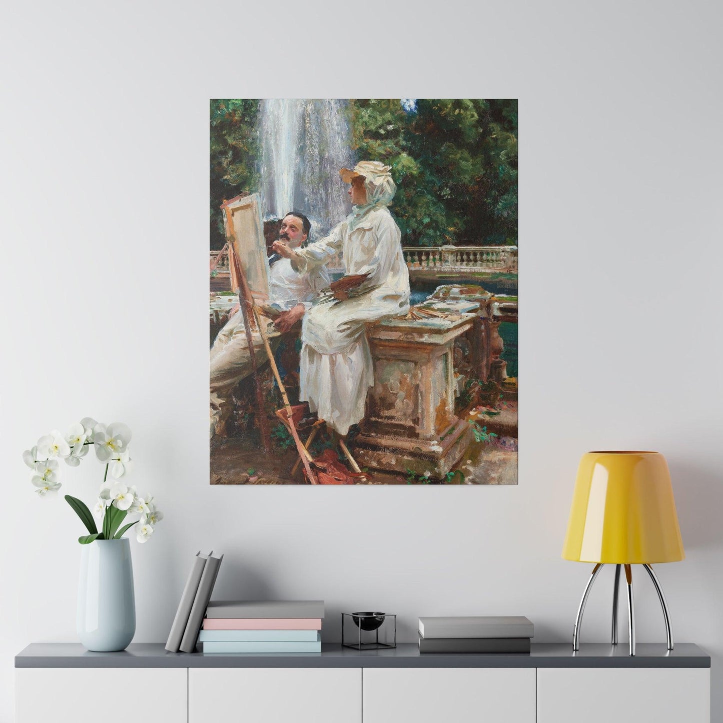 The Fountain Villa Torlonia Frascati Italy 1907 by John Singer Sargent on a Matte Canvas Stretched 0.75