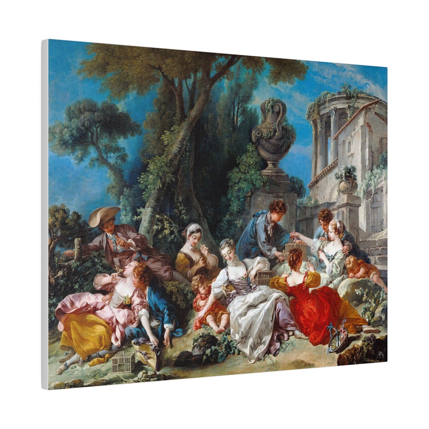 Francois Boucher's The Bird Catchers (1748) - Matte Canvas, Stretched, 0.75"