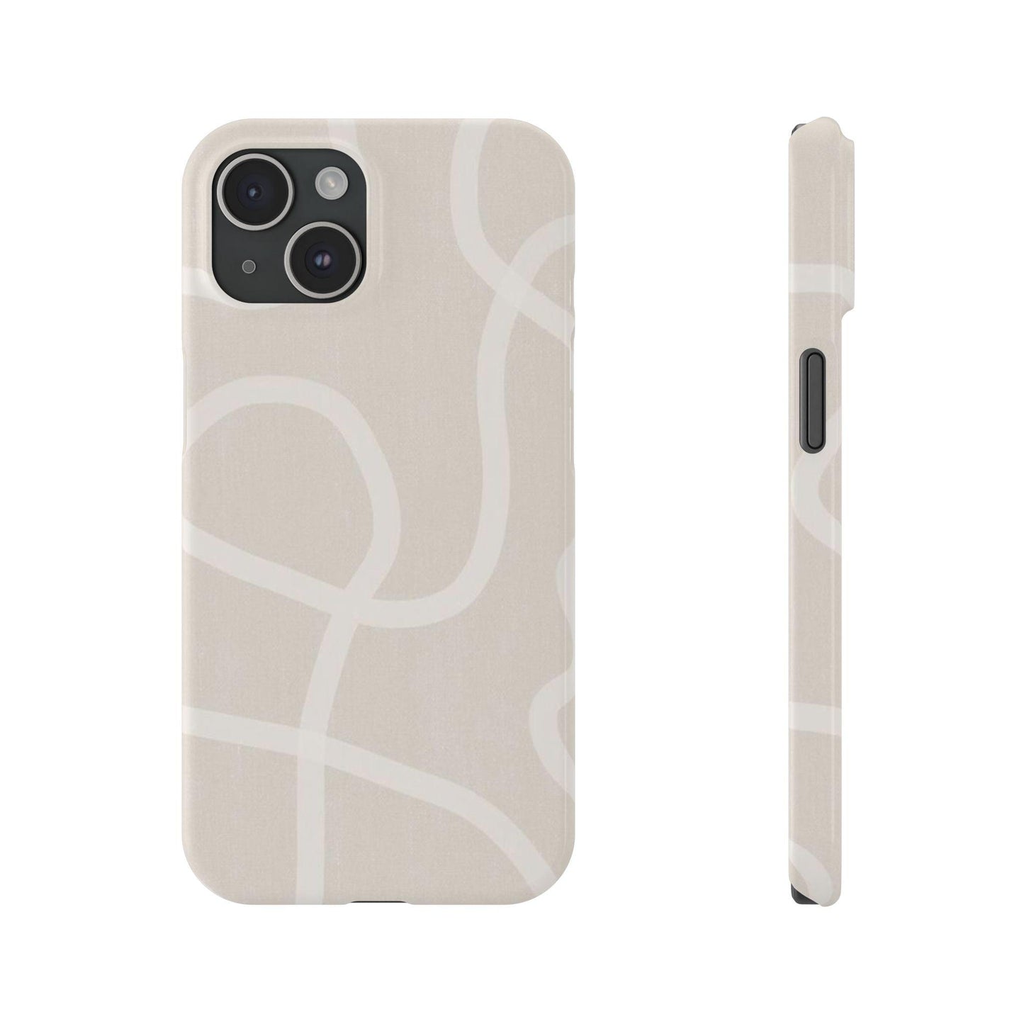 Luxe Minimalist Swirl - Cream Edition Slim iPhone Cases