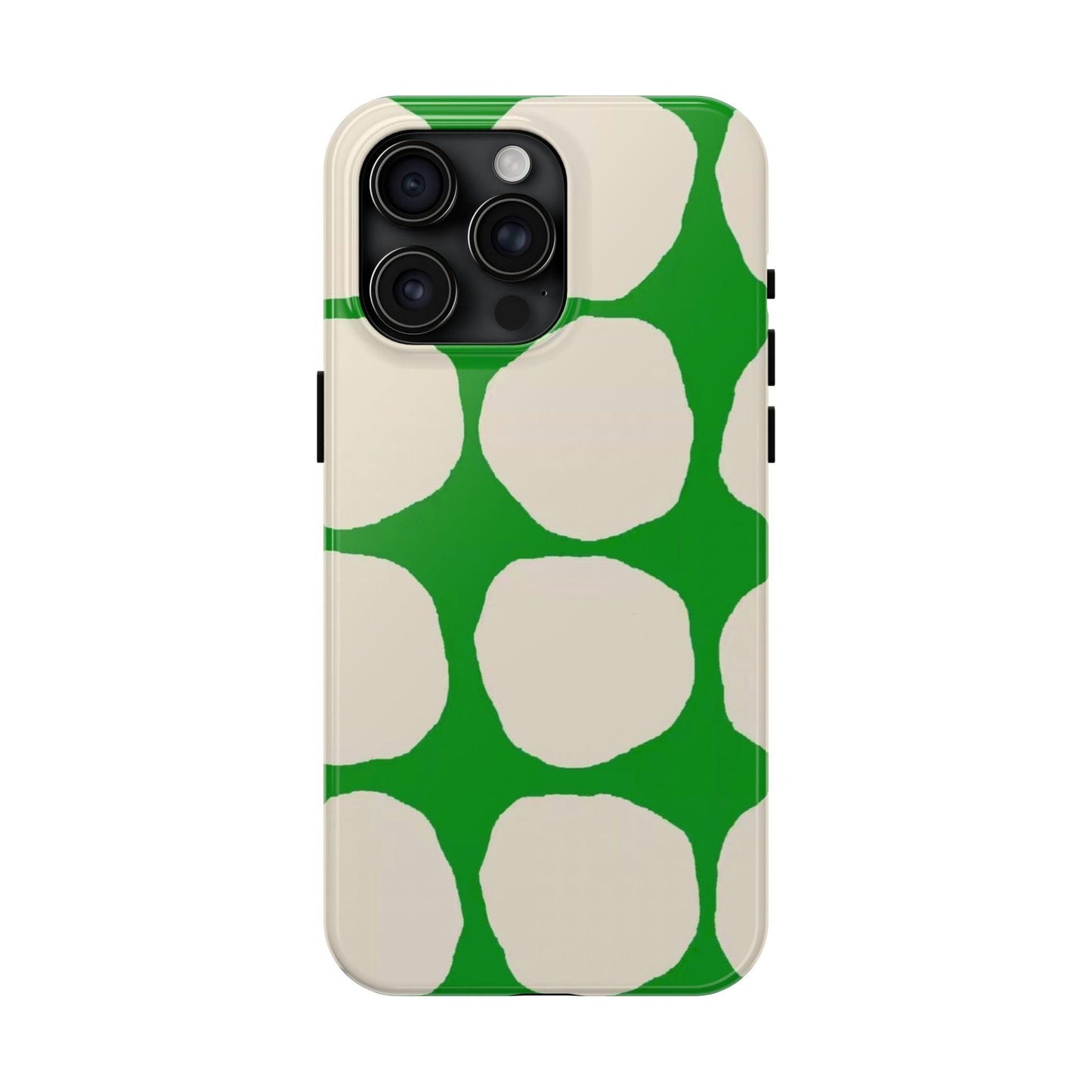 Green Scape with Beige Dots Tough iPhone Cases