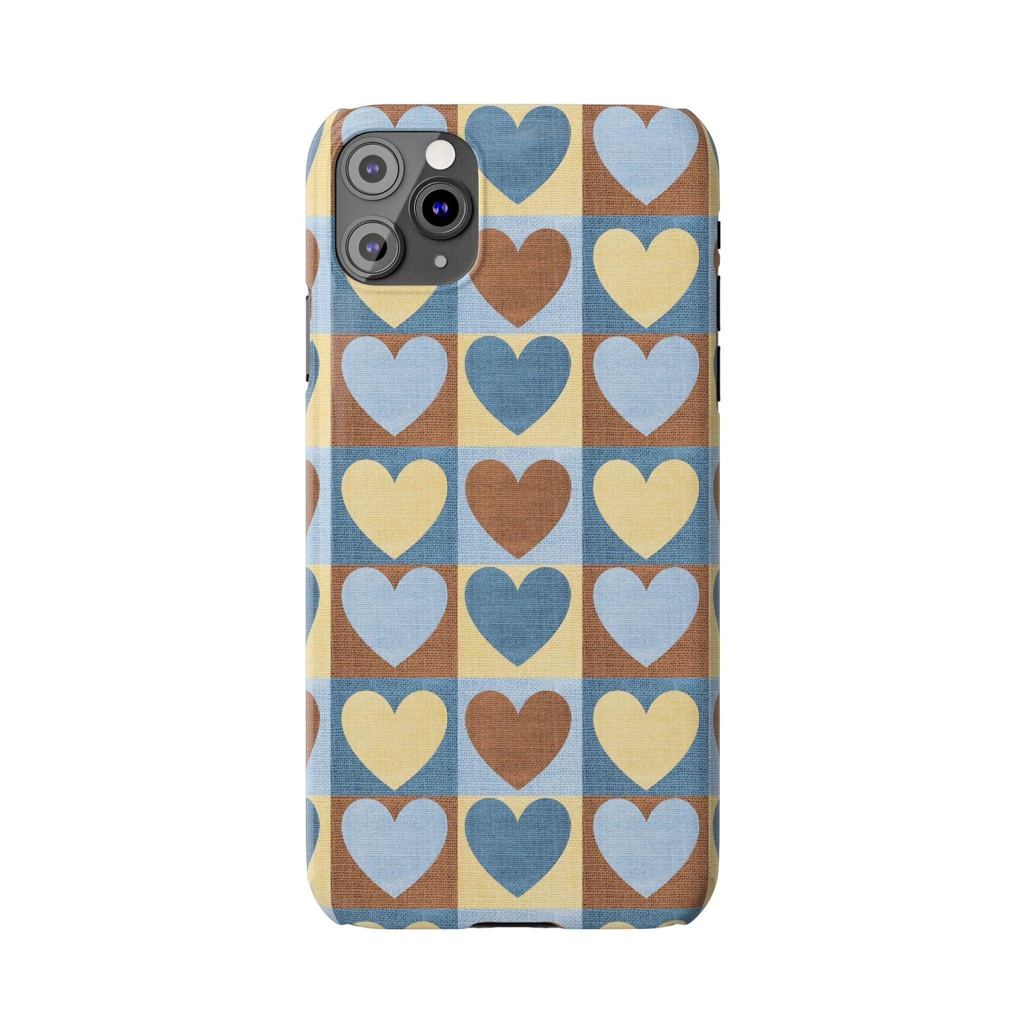 Retro Heart Mosaic Grid Case iPhone Cases