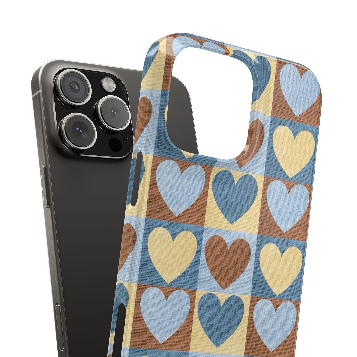 Retro Heart Mosaic Grid Case iPhone Cases