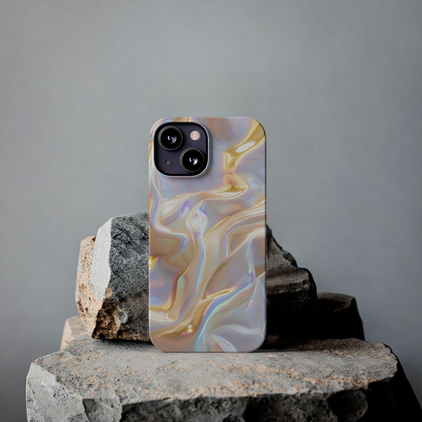 Iridescent Silk Flow Slim iPhone Cases