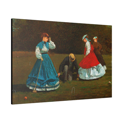 Croquet Scene (1866) by Winslow Homer - Matte Canvas, Stretched, 0.75"