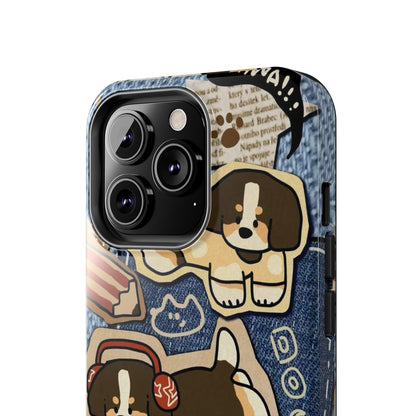 Puppy Pals Denim Vibes Tough iPhone Cases