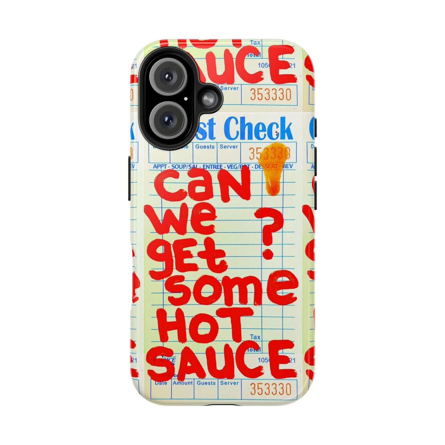 Funny Hot Sauce Guest Check Phone Case - Tough Protection for Foodies