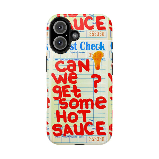 Funny Hot Sauce Guest Check Phone Case - Tough Protection for Foodies