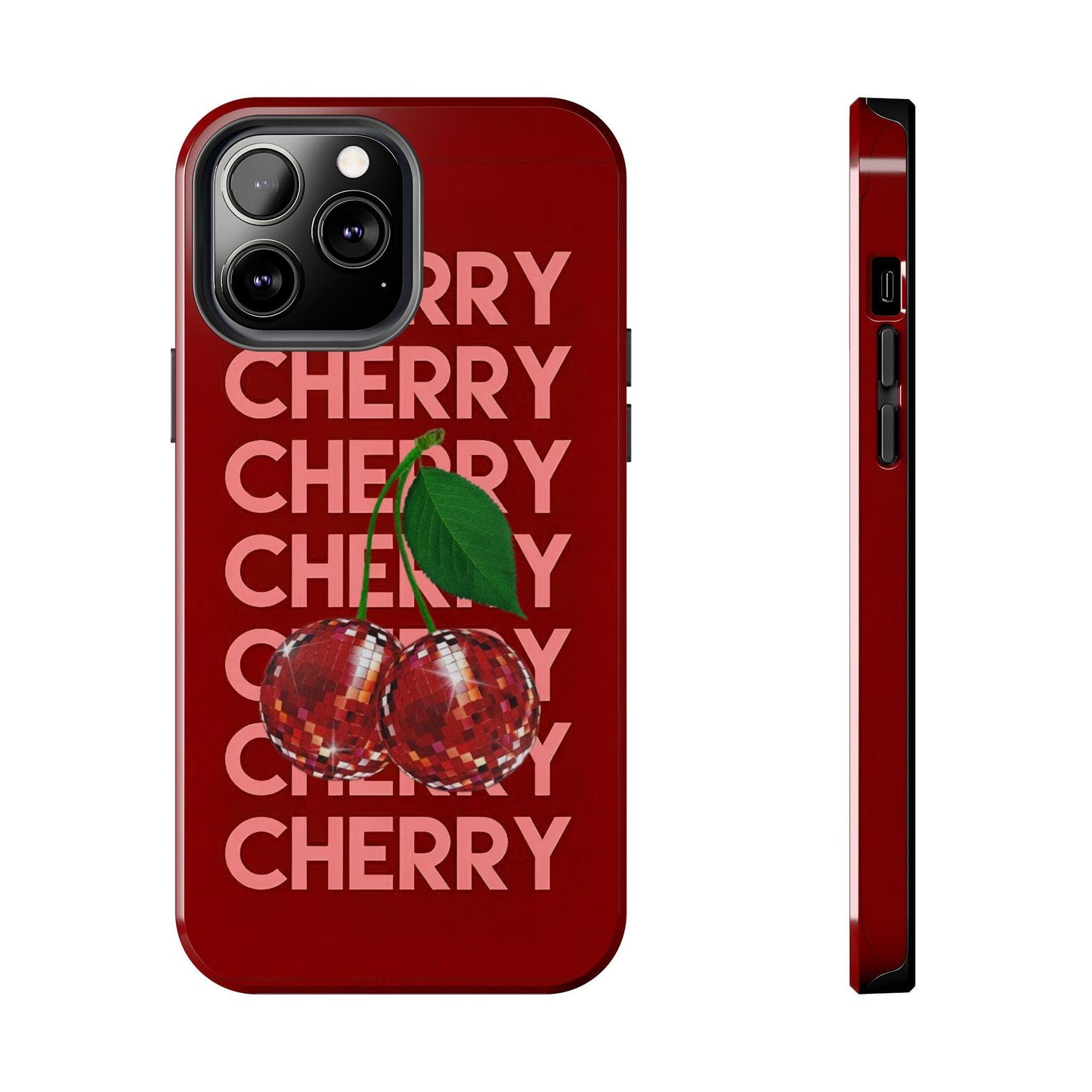 Cherries Disco Inspo iPhone Cases in Cherry Red