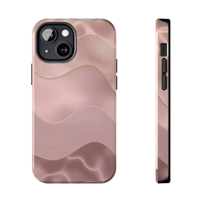 Blush Wave Satin Sandscape Tough iPhone Cases