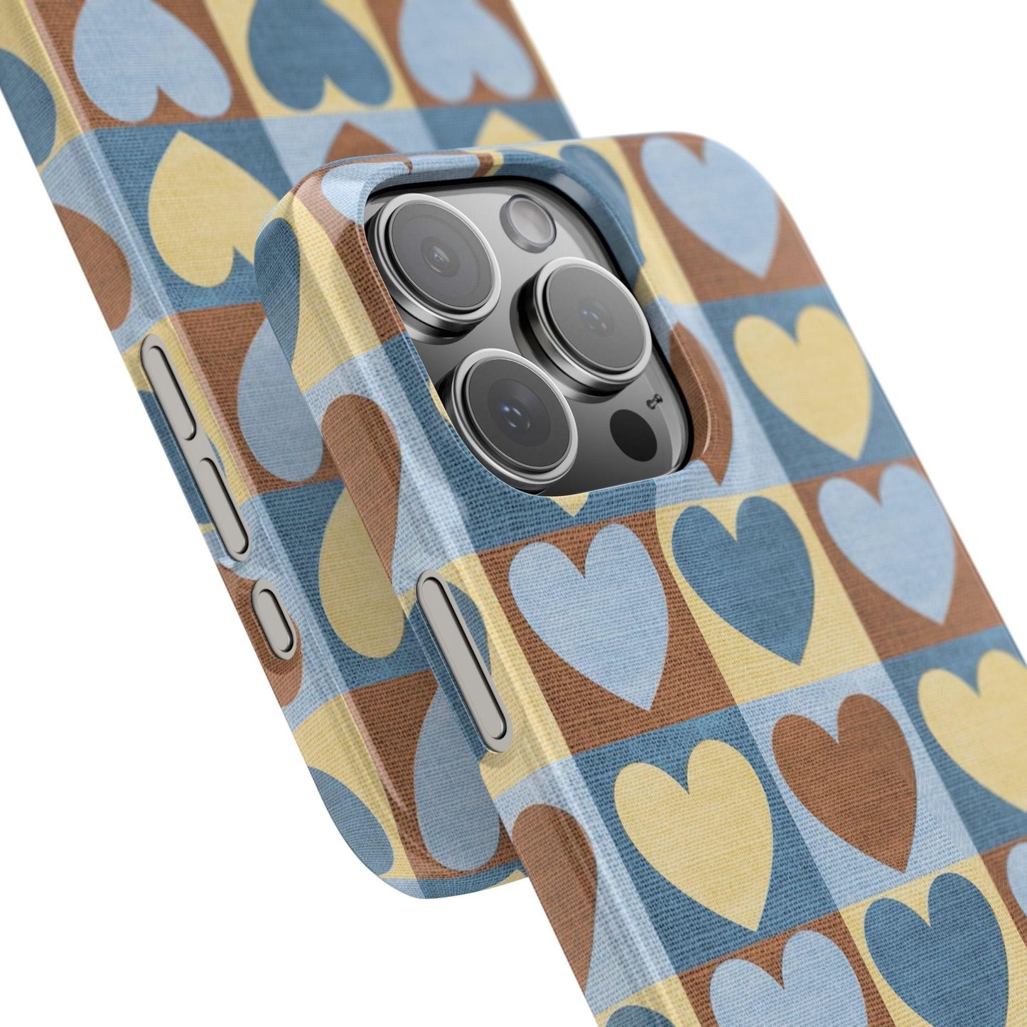 Retro Heart Mosaic Grid Case iPhone Cases