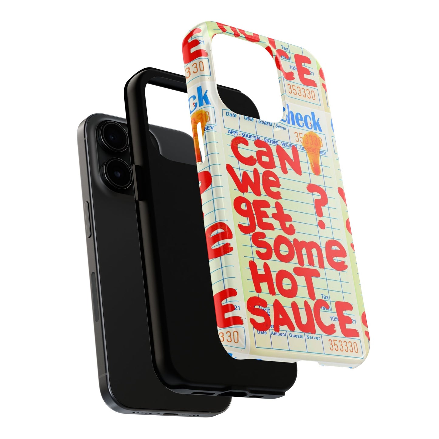 Funny Hot Sauce Guest Check Phone Case - Tough Protection for Foodies