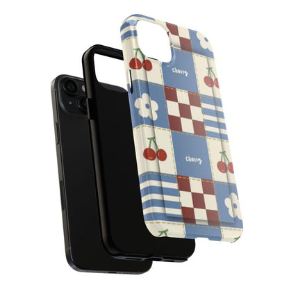 Cherry Blue Tri-Tone Tough iPhone Cases