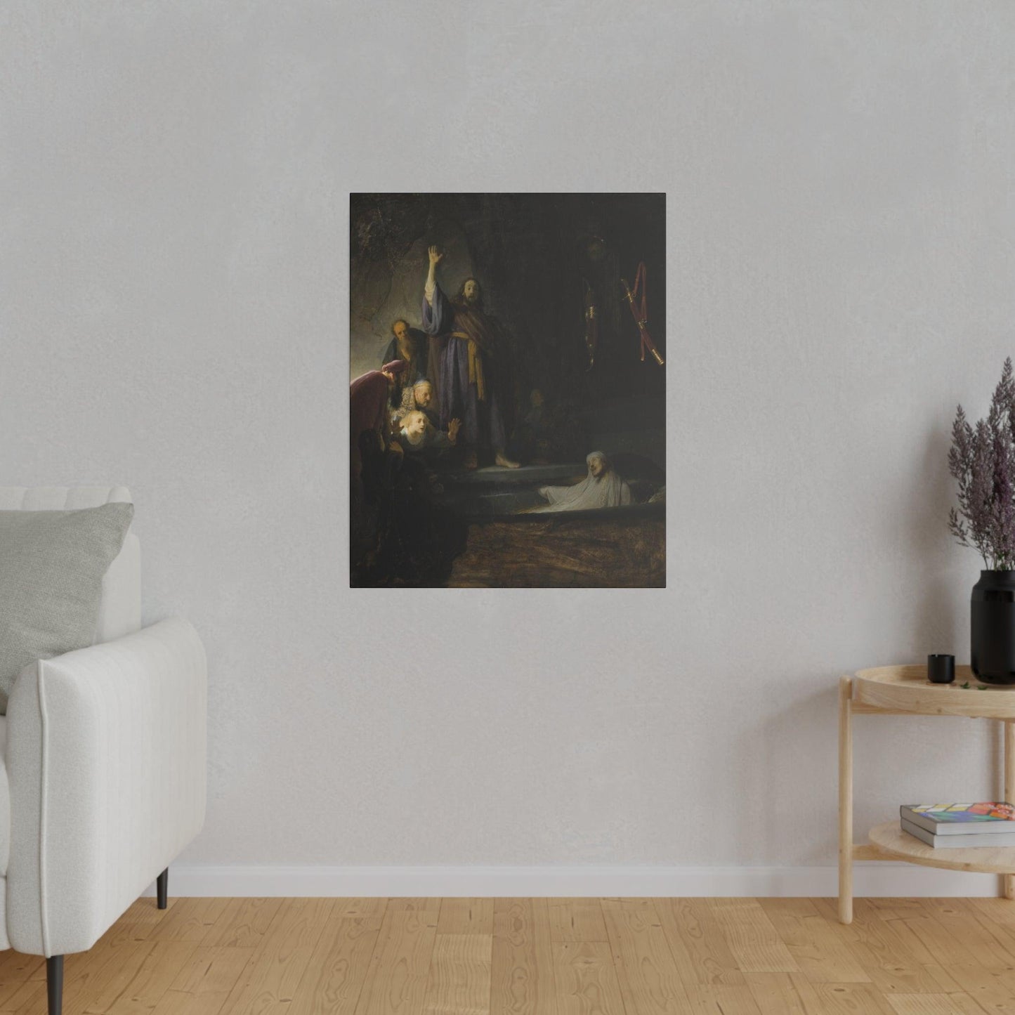 Rembrandt van Rijn's Raising of Lazarus Matte Canvas, Stretched 0.75