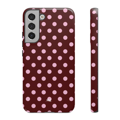 Burgundy Pink Polka Dot Phone Case