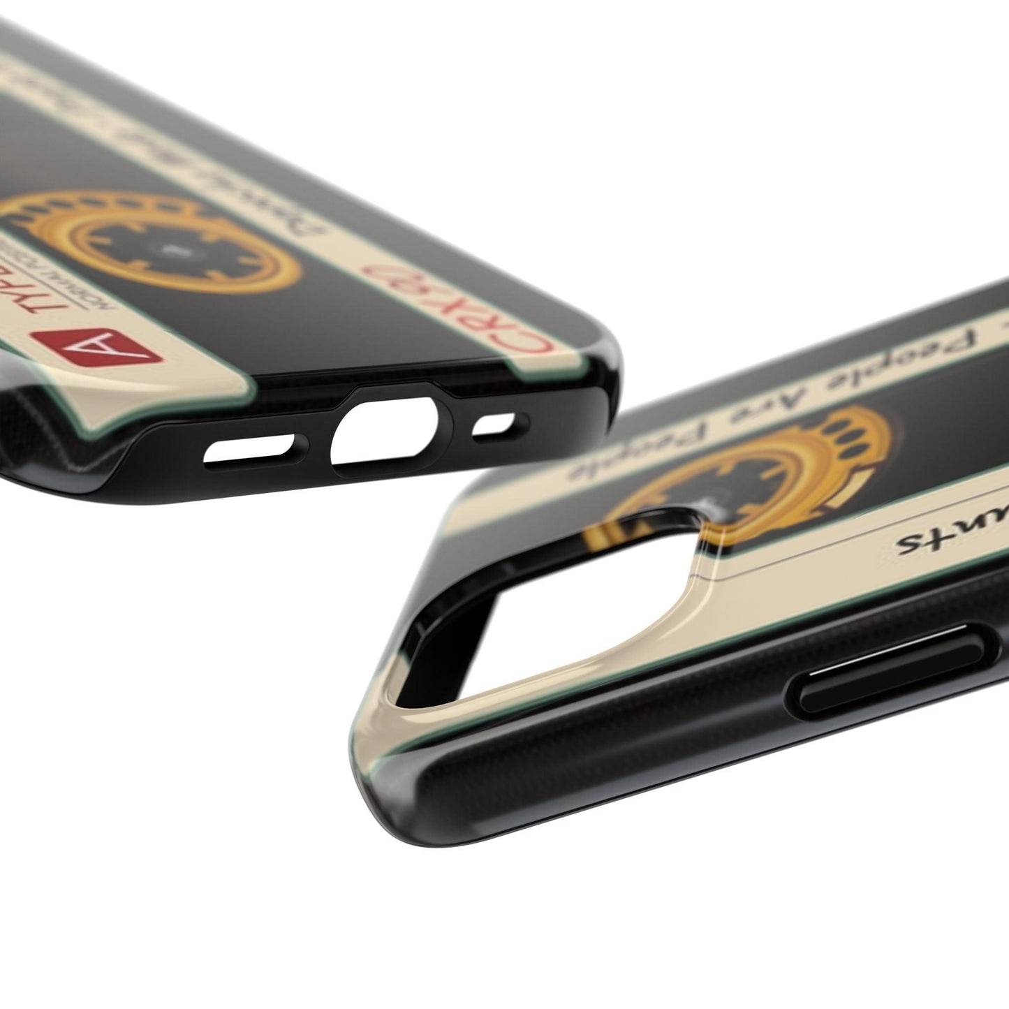 Nostalgic Old Cassette Tape with Yellow wheels iPhone Cases