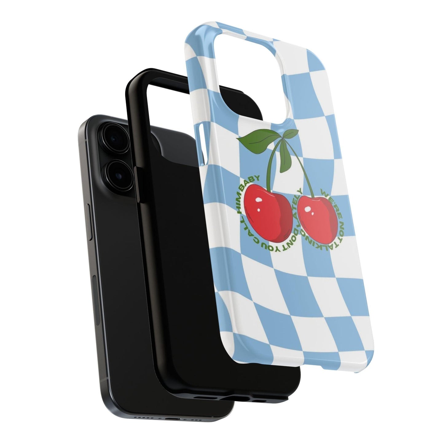 Cherry Gossip Check Tough iPhone Cases