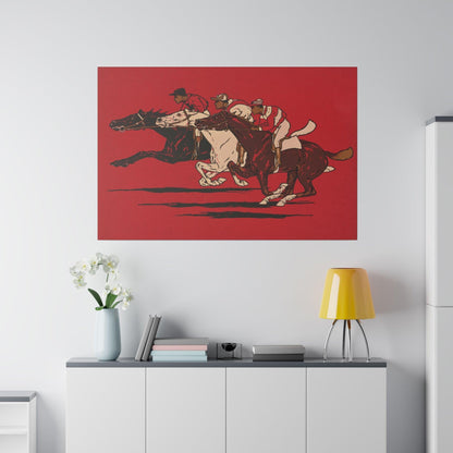 The Runners (1900), vintage horse racing illustration - Matte Canvas, Stretched, 0.75"