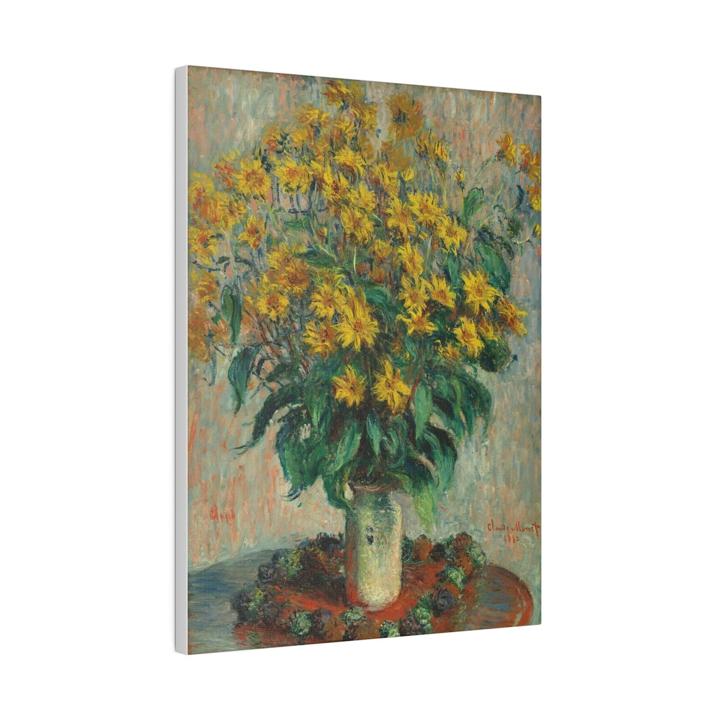 Claude Monet's Jerusalem Artichoke Flowers (1880) - Matte Canvas, Stretched, 0.75"