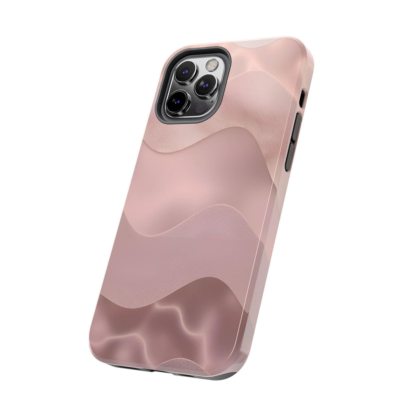 Blush Wave Satin Sandscape Tough iPhone Cases