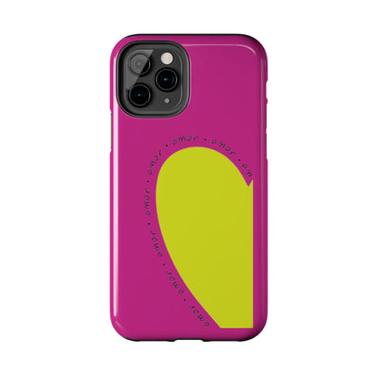 Amor Neon Heart Tough iPhone Cases