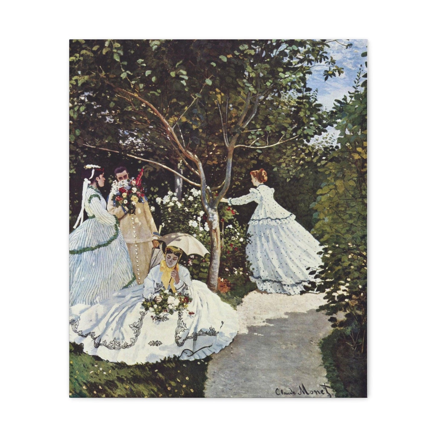 Claude Monet's Women in the Garden (1866) - Canvas Gallery Wraps