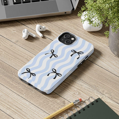 Bowtiful Blue Wavy Bliss Tough iPhone Cases