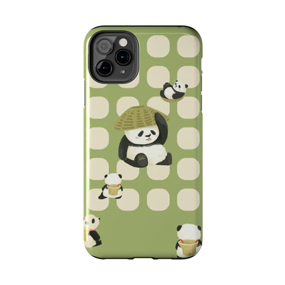 Bamboo Basket Pandas iPhone Cases