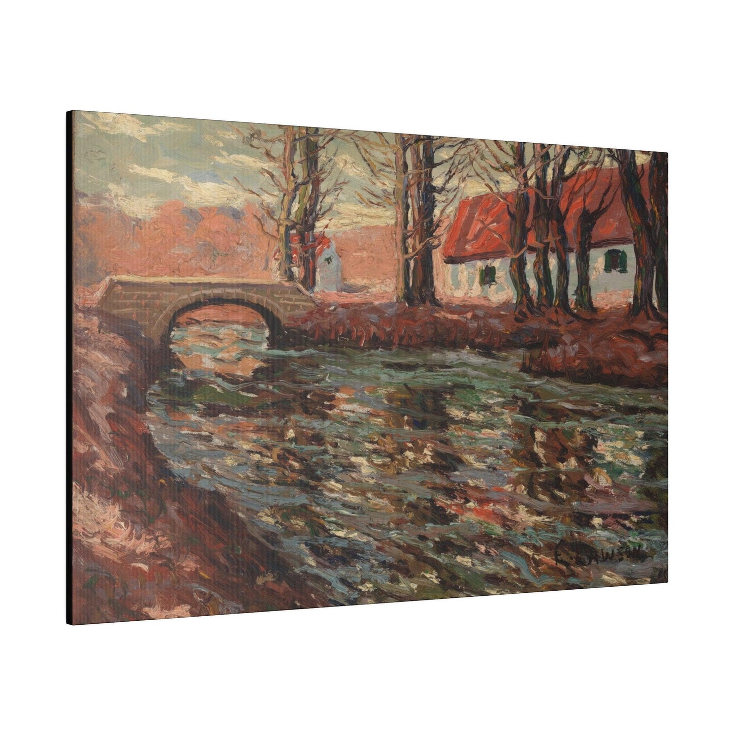 River Landscape by Ernest Lawson - Matte Canvas, Stretched, 0.75"