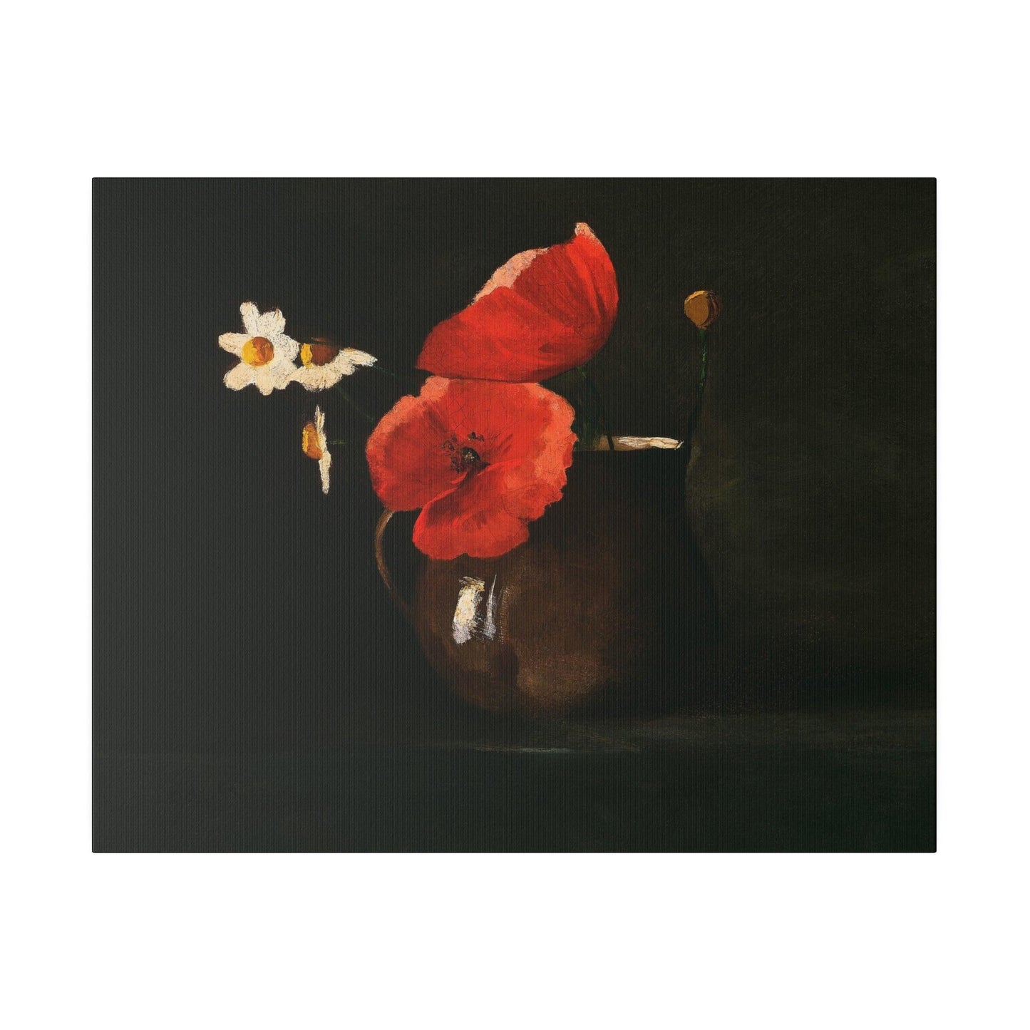 Poppies and Daisies (1867) by Odilon Redon - Matte Canvas, Stretched, 0.75"