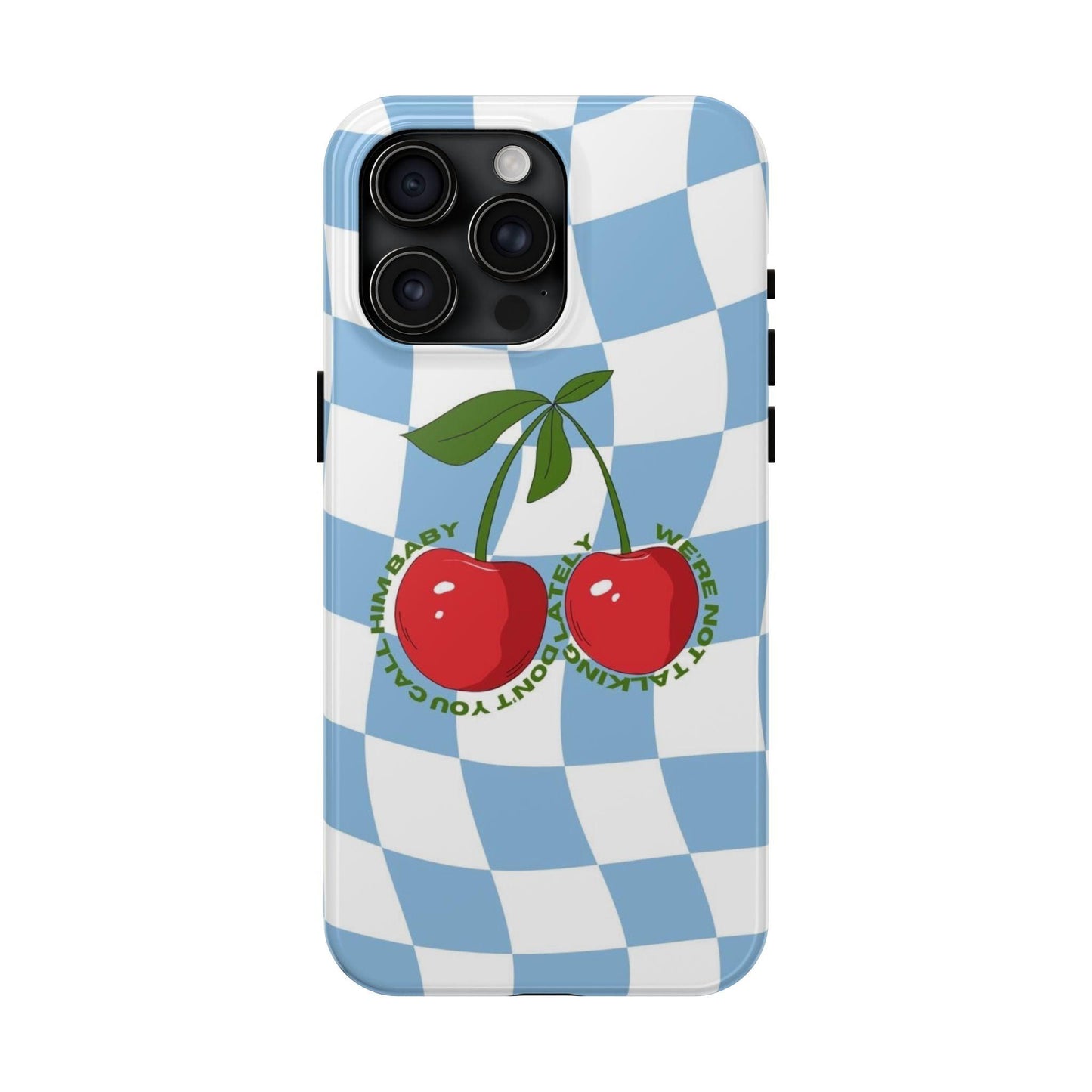 Cherry Gossip Check Tough iPhone Cases