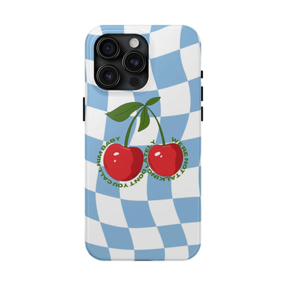 Cherry Gossip Check Tough iPhone Cases