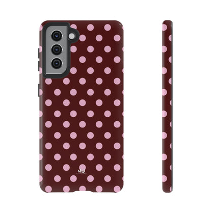 Burgundy Pink Polka Dot Phone Case