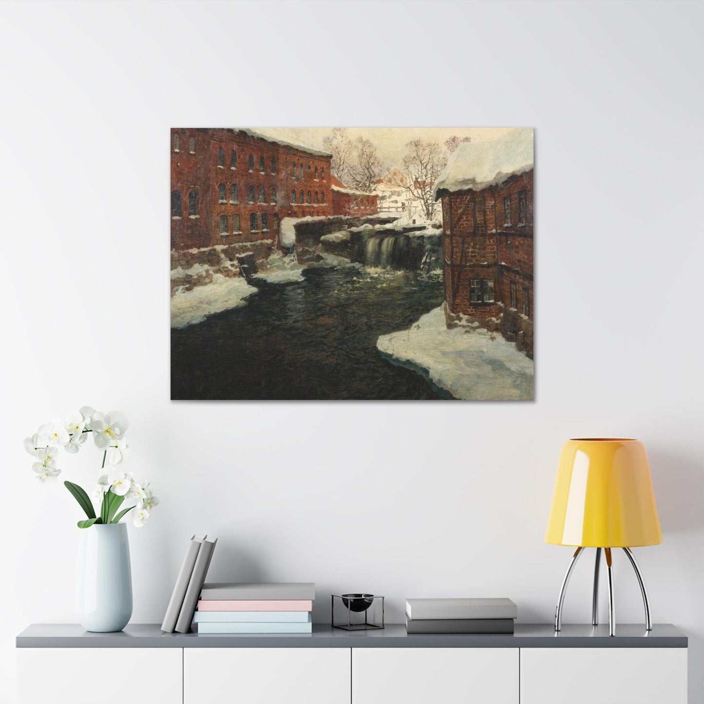 Claude Monet's Mill Scene - Canvas Gallery Wraps