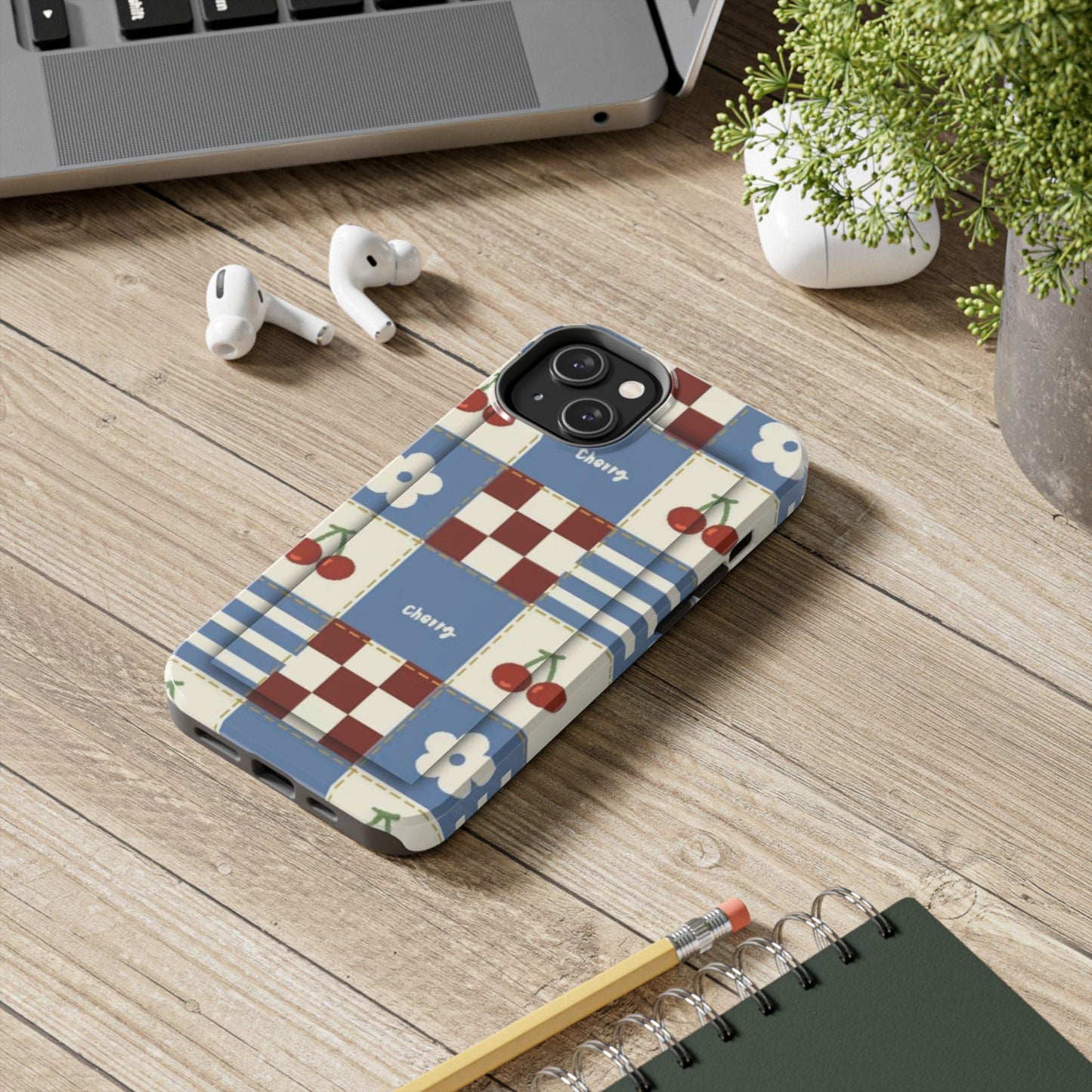 Cherry Blue Tri-Tone Tough iPhone Cases