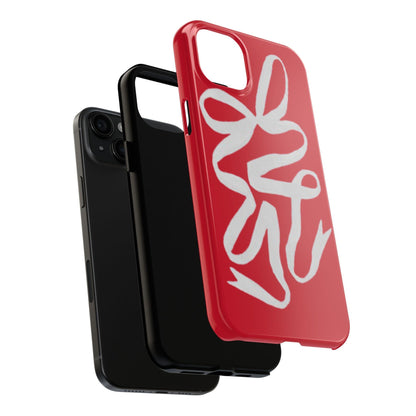 Bow Ribbon Red iPhone Cases