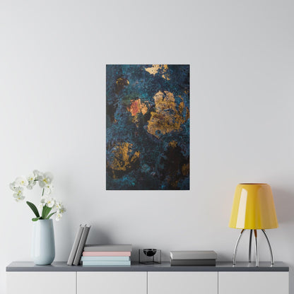 Blue Gold Abstract Painting - Matte Canvas, Stretched, 0.75"