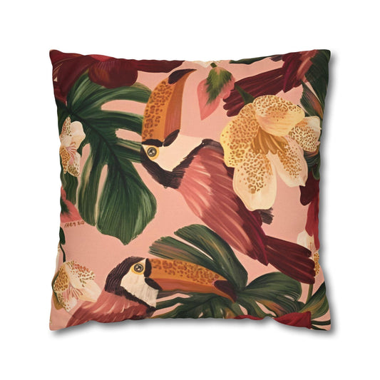 Peachy Tropical Cushion Cover Spun Polyester Square Pillowcase - 4 size options