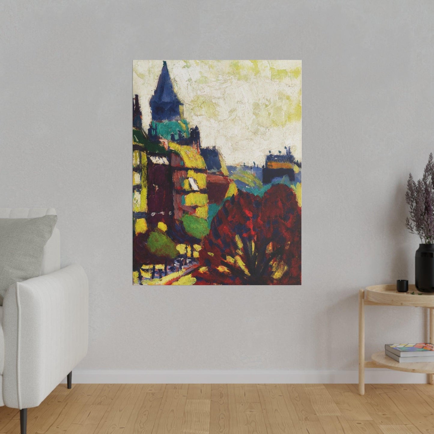 St. Germain des Pres circa 1909 to 1912  painting in high resolution by Henry Lyman Sayen on a Matte Canvas Stretched 0.75