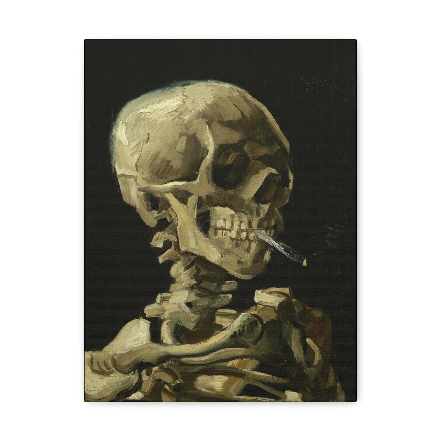 Vincent van Gogh - Head of a skeleton with a burning cigarette - Canvas Gallery Wraps