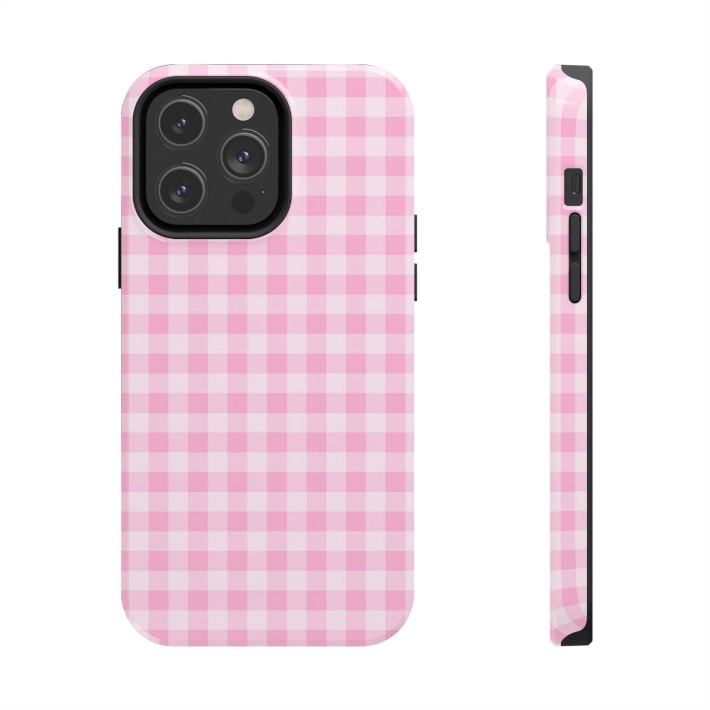 Pink Gingham Tough iPhone Cases